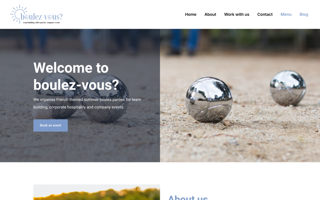 Screenshot of boulez-vous homepage