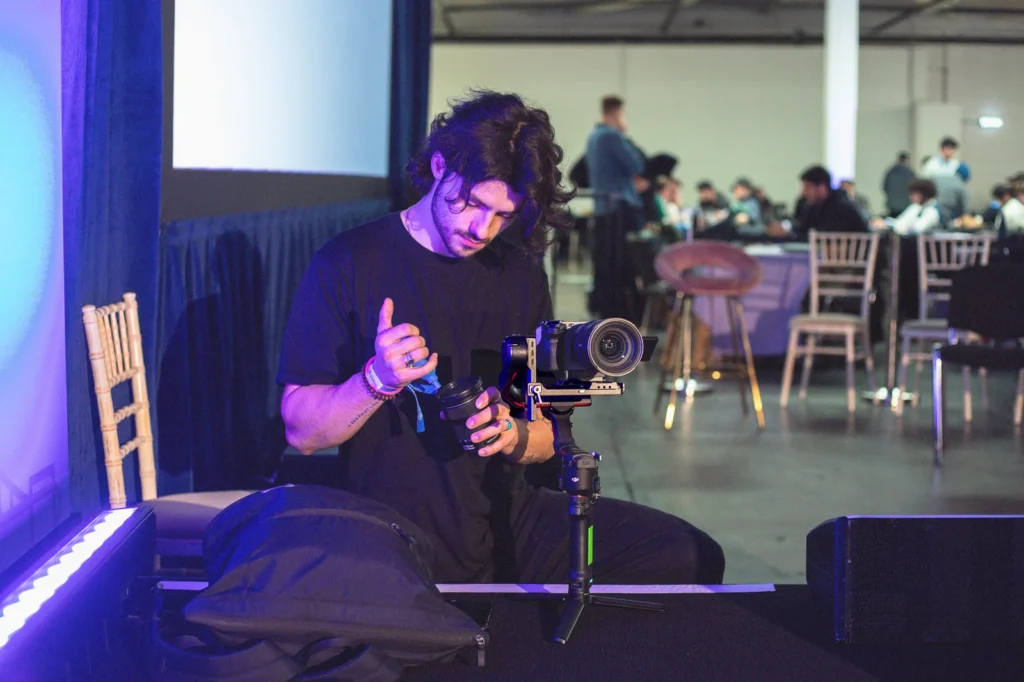 A photographer taking a photograph