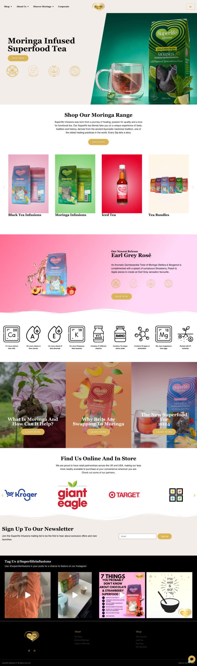A screenshot of the superlife infusions website homepage